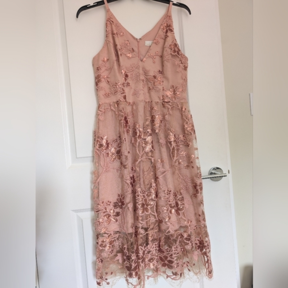 Dress the Population Pink Midi Dress